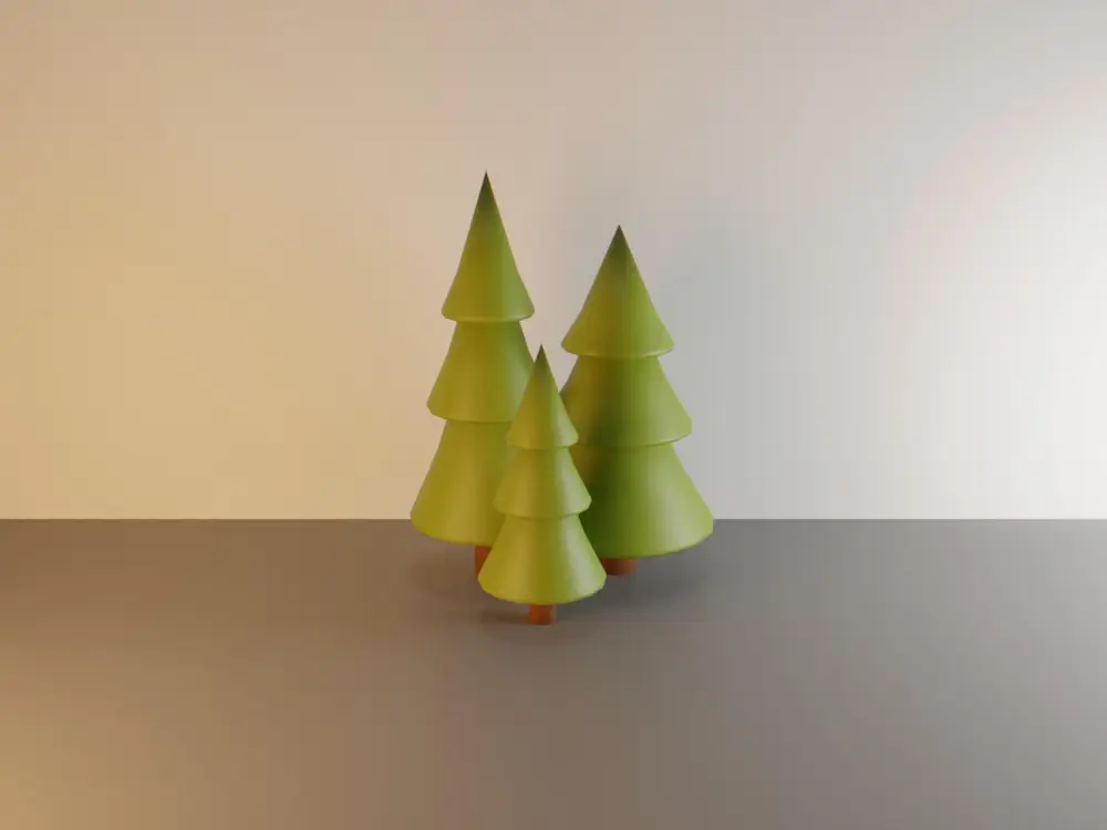 Simple low poly spruce / christmas trees