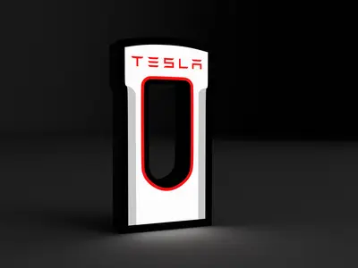 Tesla Charger Lightbox | LED Lamp