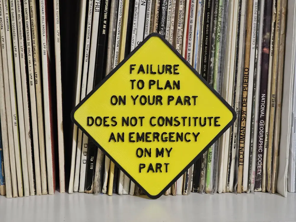 Failure to plan - road sign