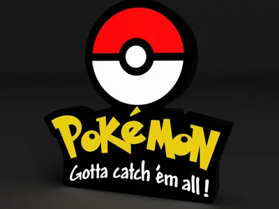 Pokemon Poke Ball Gotta catch 'em all Lightbox LED Lamp