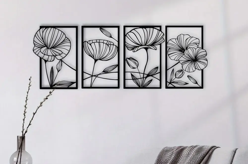 Wall art spring flowers design