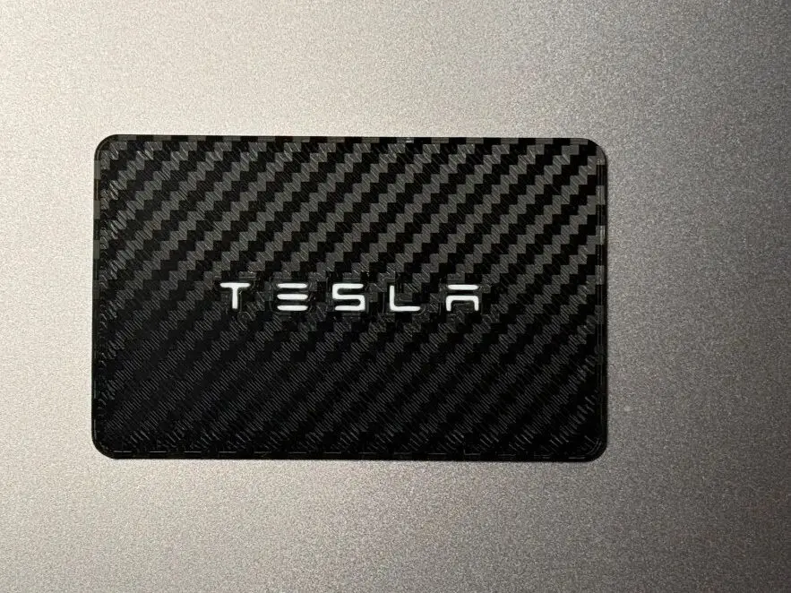 Tesla Key Card - Dual Side - Carbon Fiber Texture