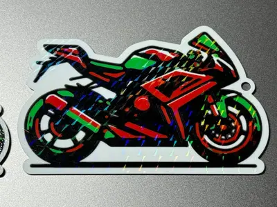 Racing Motorcycle - Keychain - Multicolor