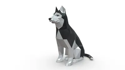 Husky Low Poly