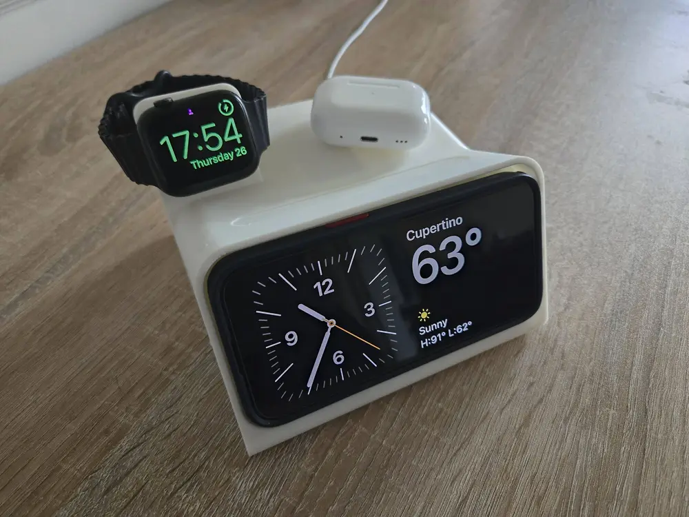 Case-Friendly iPhone Standby Dock with Watch Charger!