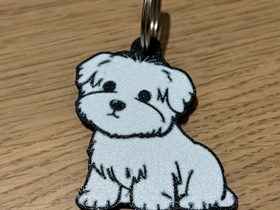 Cute Maltese dog keychain - Portachiavi Maltese carino