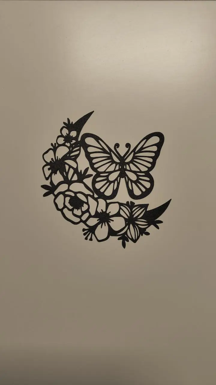 butterfly on flower wall art