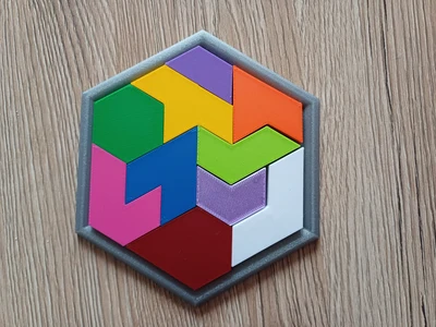 Hexagonal - tangram puzzle for kids