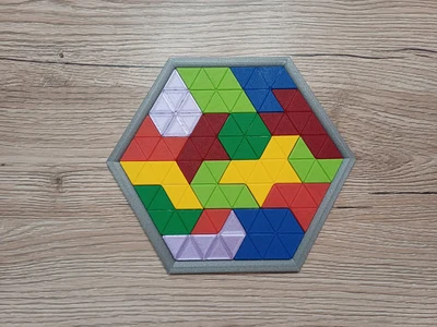 Hexagonal puzzle for kids - big tangram