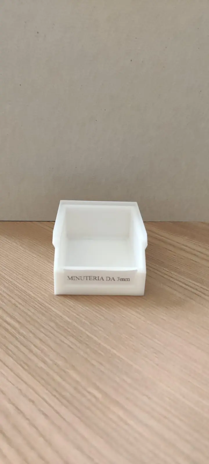 Stackable organizer box with tag holder