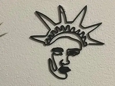 Wall art - state of liberty one line New York