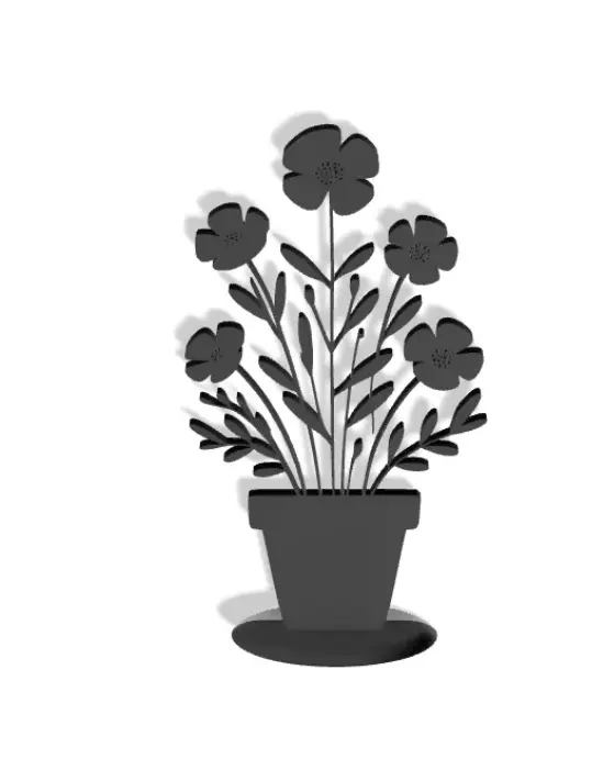 Flowers in pot with stand