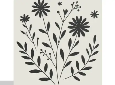Wall art - Meadow flowers on the background