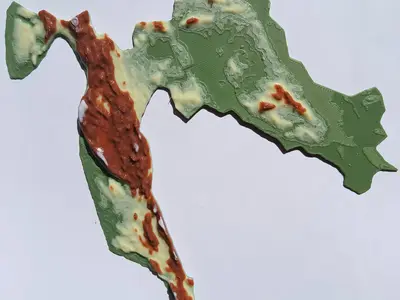 Terrain Map - Colored - Croatia