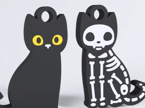 Halloween cat Keychain