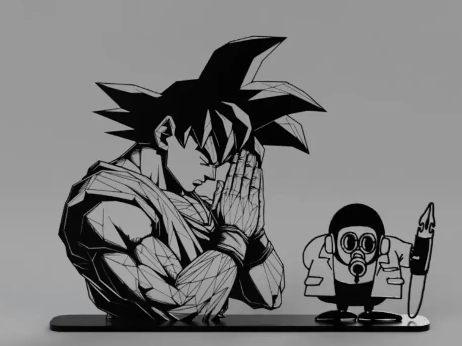 Goku and Tori-Bot commemorative stand