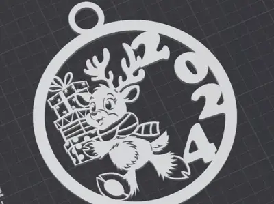 Christmas Ornament Deer 2024
