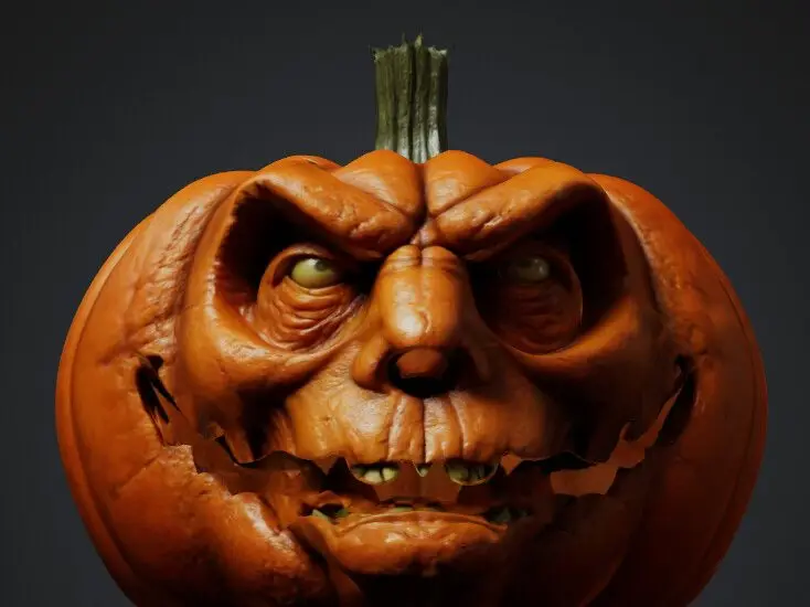 Terrifying Human-Like Double-Faced Pumpkin
