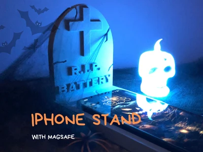 iPhone Stand with MagSafe – Halloween-Themed Tombstone Base