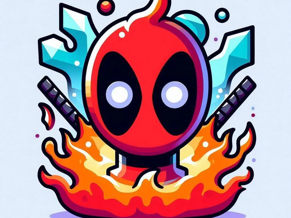 Llavero Deadpool llamas