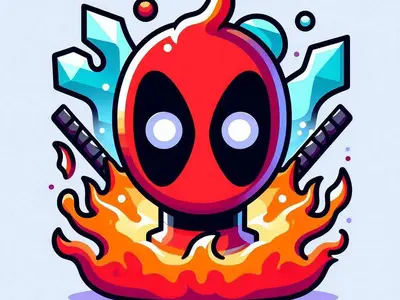 Llavero Deadpool llamas