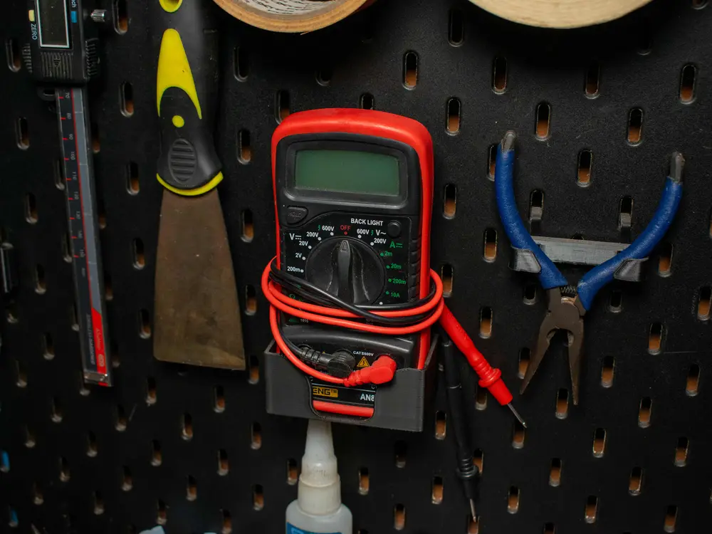 Ikea Skadis multimeter stand