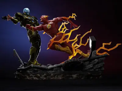 The Flash and Brainiac Fight