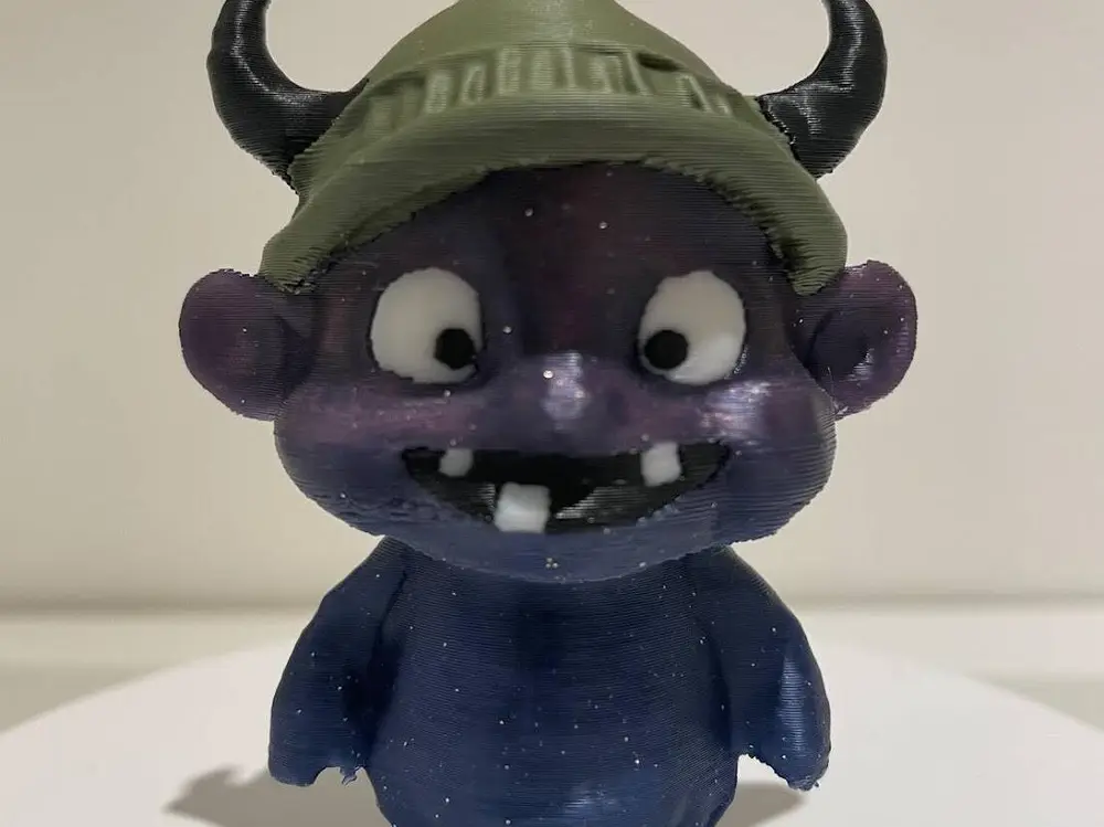 Cute monster with viking hat