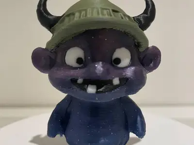 Cute monster with viking hat
