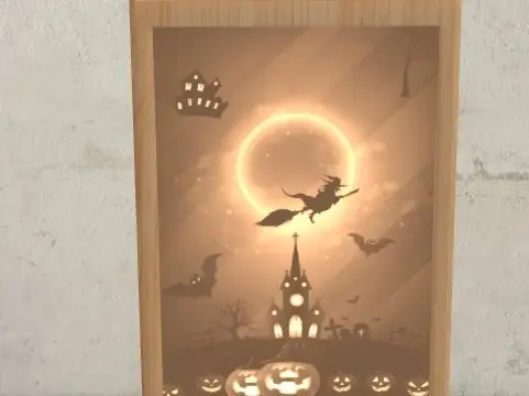 万圣节小魔女浮雕画
