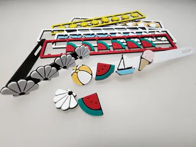 Customizable Hair Clips Kit Card - Summer Theme