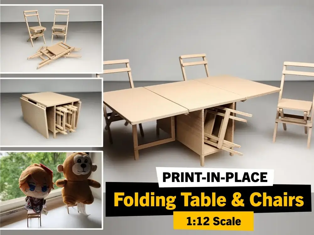 Drop Leaf Dining Table with Folding Chairs