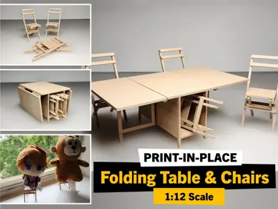 Drop Leaf Dining Table with Folding Chairs