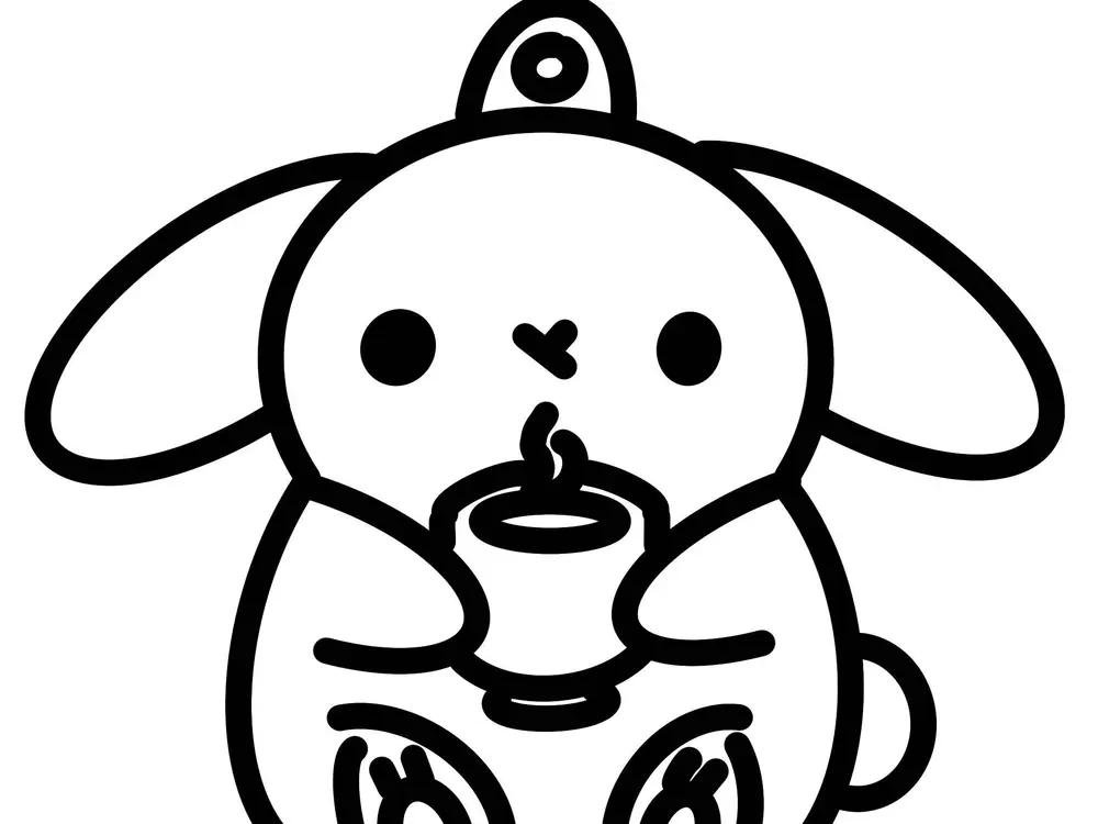 rabbit with coffee