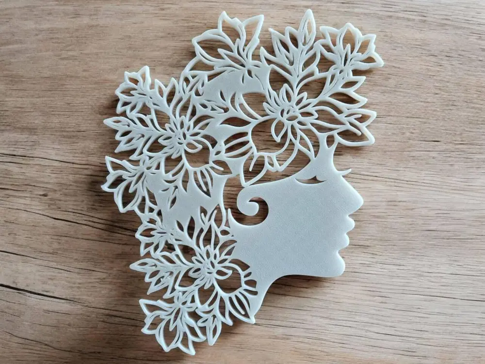 Girl Head With Floral Hair