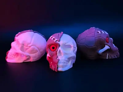 Halloween two-sided skull.