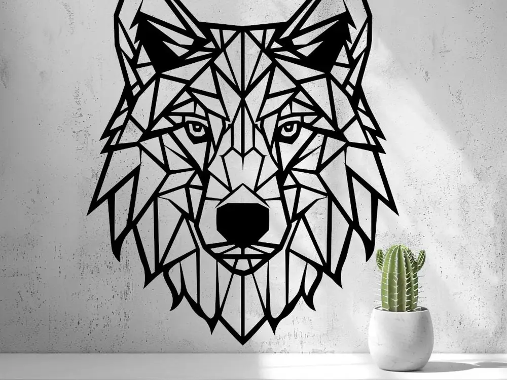 Low Poly Wolf Wall Art