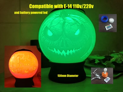 Halloween Pumpkin Lithophane night lamp