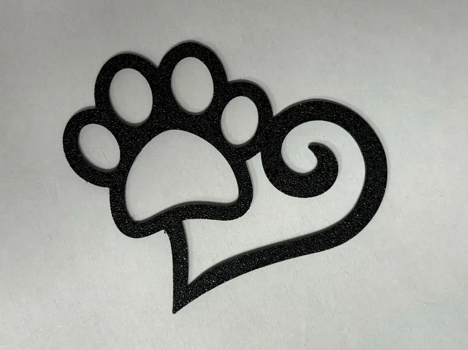 Decor heart dog paw
