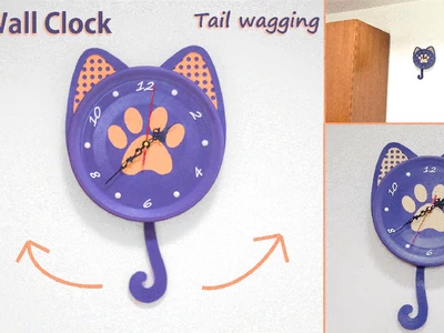 Cat Wall Clock_Tail wagging