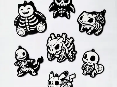 Pokemon Skeletons Keychains