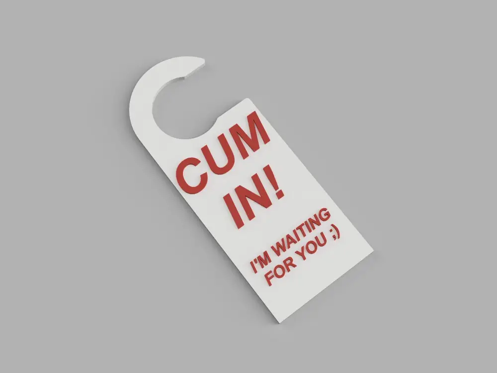 CUM IN! door hanger