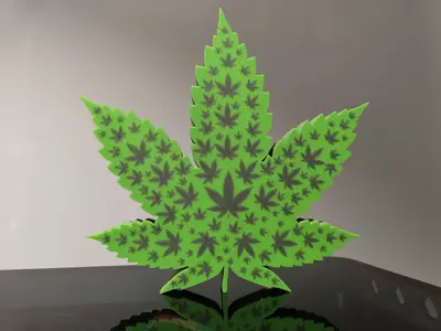 multicolor decorative cannabis plant HD