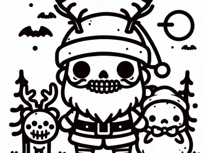 Horror Santa With Deer