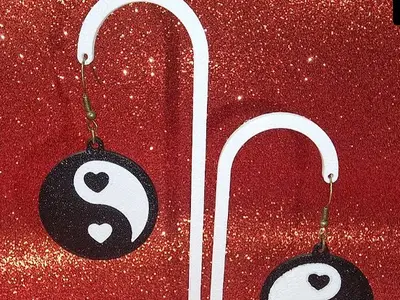 Aretes Yin Yang corazón
