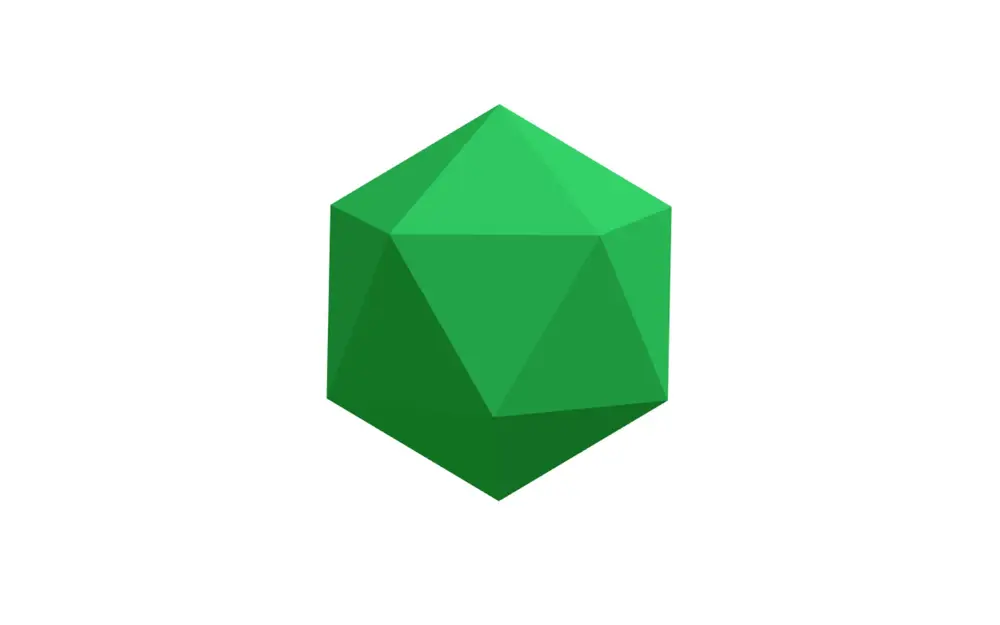Icosahedron, 20 sided 3d model
