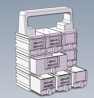 模块化螺丝收纳盒Modular screw storage box