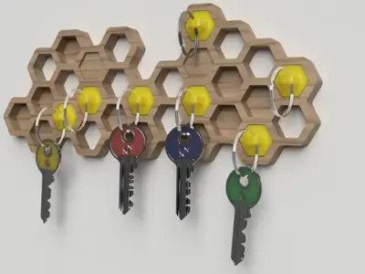 HoneyKey - Honeycomb Keys Wall Hanger