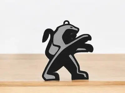 Peugeot logo keychain