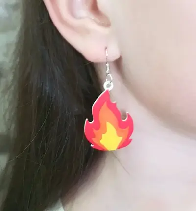 Fire flame earrings